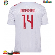 Camisa de Futebol Dinamarca Mikkel Damsgaard #14 Equipamento Secundário Europeu 2024 Manga Curta